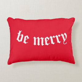 Söt Red "be Merry" Juldekorkudde Prydnadskudde