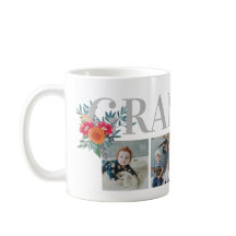 Söt Red Blommigt Grandma Photo Collage