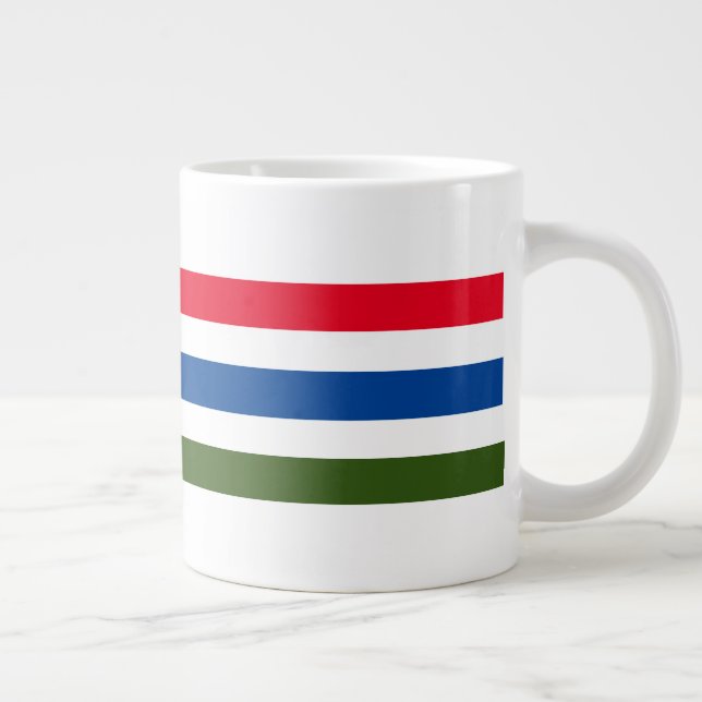 Söt Red Blue Grönt Rand på vit bakgrund Jumbo Mugg (Höger)