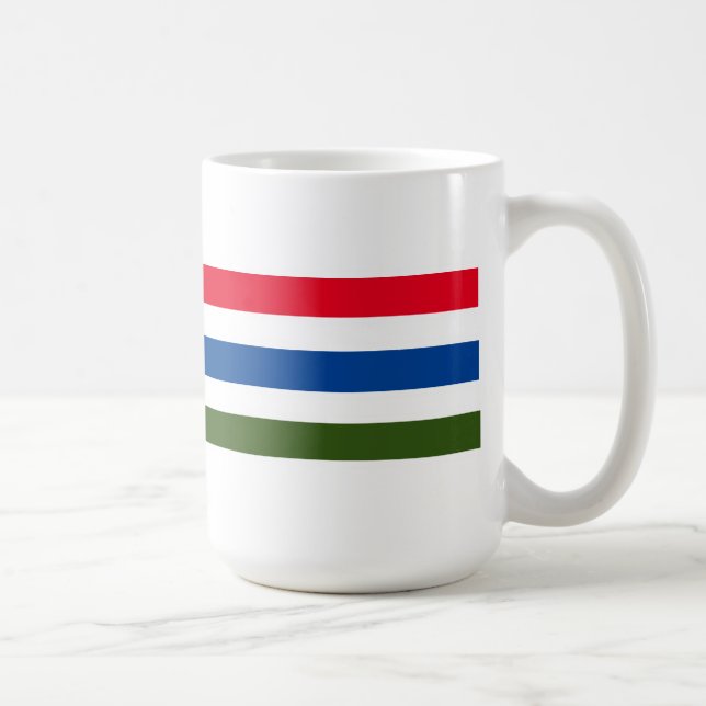 Söt Red Blue Grönt Rand på vit bakgrund Kaffemugg (Höger)