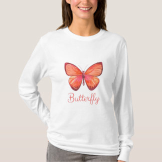 Söt Red Butterfly T-Shirt