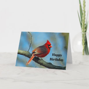 Söt Red Cardinal Photo Birthday Kort