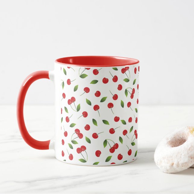 Söt Red Cherry Mugg (Med munk)
