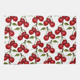 Söt Red Cherry Watercolor Kökshandduk