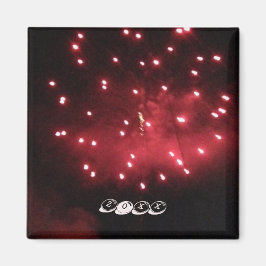 Söt Red Fireworks Night Himlar Anpassningsbar Year Magnet