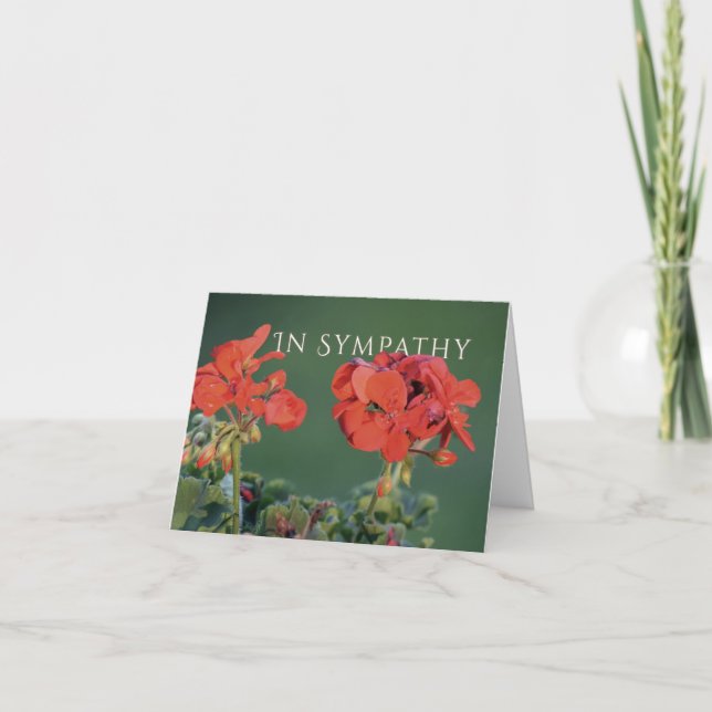Söt Red Flower Photo Sympathy Card with Verse Kort (Framsida)