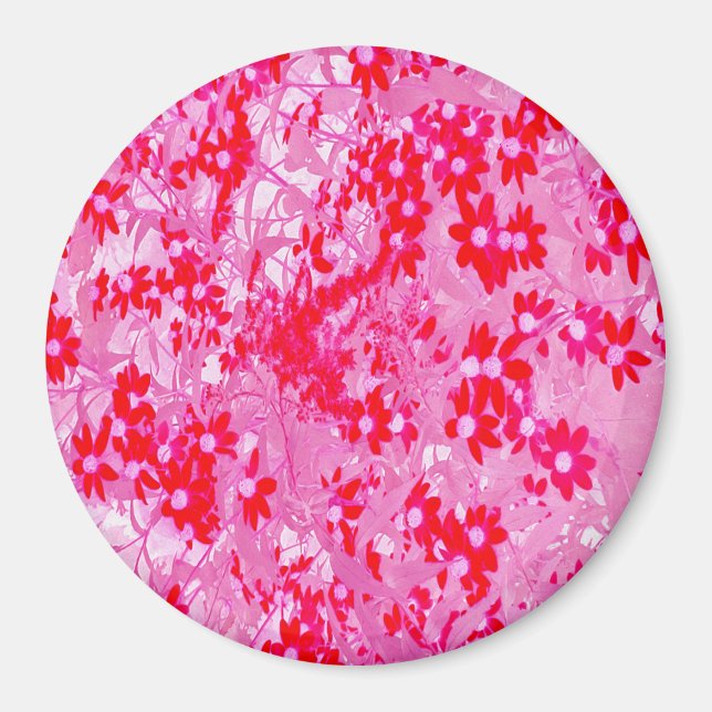 Söt Red Flowers Magnet (Framsidan)