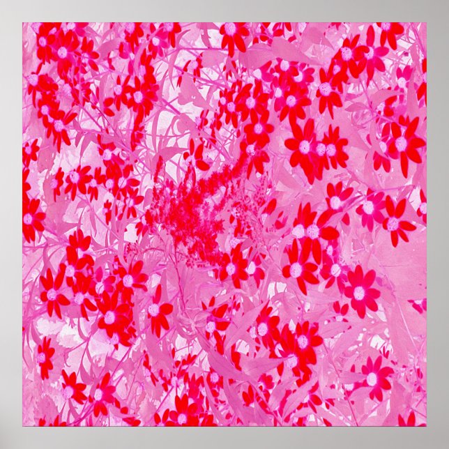 Söt Red Flowers Poster (Framsidan)