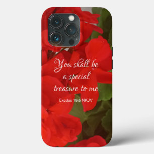 Söt Red Flowers Speciell Treasure Bible Verse