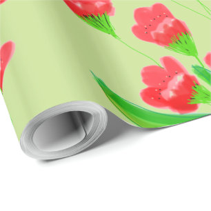 Söt Red Flowved-papper Presentpapper