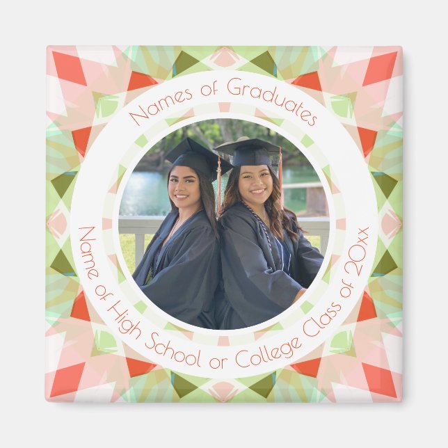 Söt Red Grönt Studenten Photo Keepsaké Gift Magnet (Framsidan)