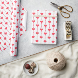 Söt Red Hearts and Dots Strings Valentine Day Presentpapper