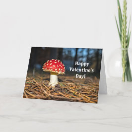 Söt Red Mushroom Valentine Foline Helgkort