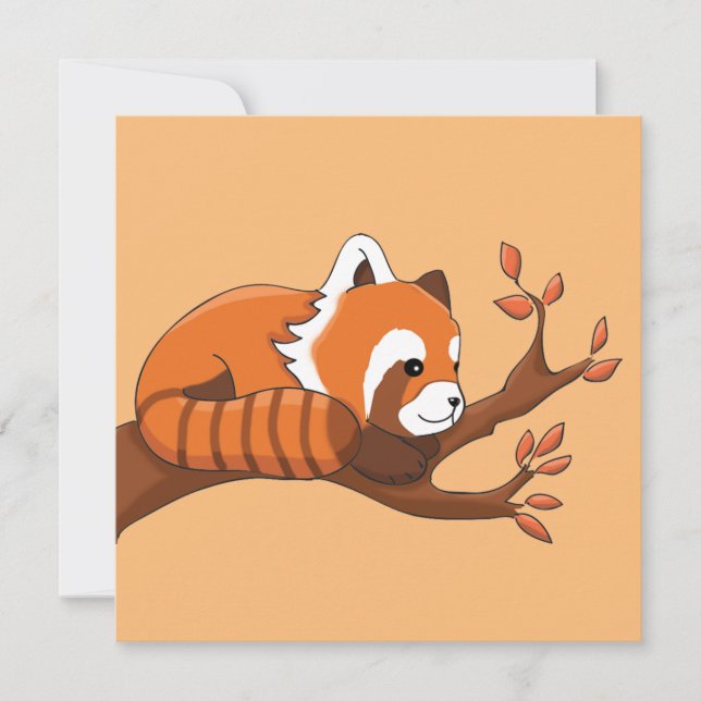 Söt Red Panda i Träd Kort (Framsida)
