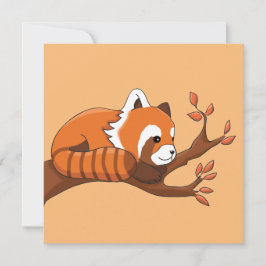 Söt Red Panda i Träd Kort