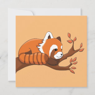 Söt Red Panda i Träd Kort
