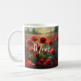Söt Red Poppy Fält en sommardag Kaffemugg