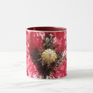 Söt Red Poppy Flower Macro Coffee Mugg