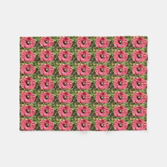 Söt Red Poppy Flower Macro Fleece Blanket (Framsidan (Horisontell))