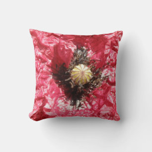 Söt REd Poppy Flower Makro Pillow Kudde