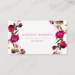 Söt Red & Rosa ros Blommigt Beauty Florist Hair Visitkort
