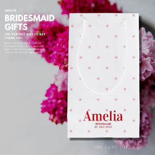 Söt Red Rosa Stars Bridesmaid Frieri Gift Bag
