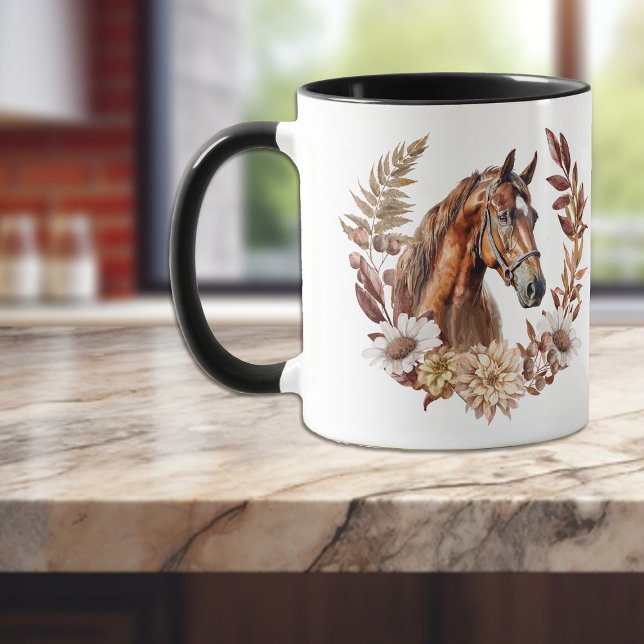 Söt Red Sorrel Horse Autumn Wandeans Mugg (Skapare uppladdad)