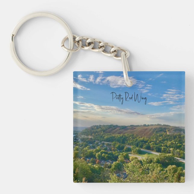 Söt Red Vinge Acrylic Keychain (Framsidan)