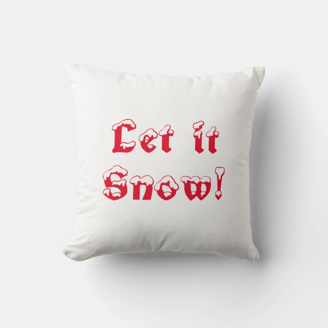 Söt Red & White "Låt det snöa" Winter-Helgdag Kudde (Framsida)