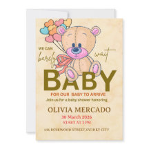 Söt redigerbar neutral baby shower-inbjudan