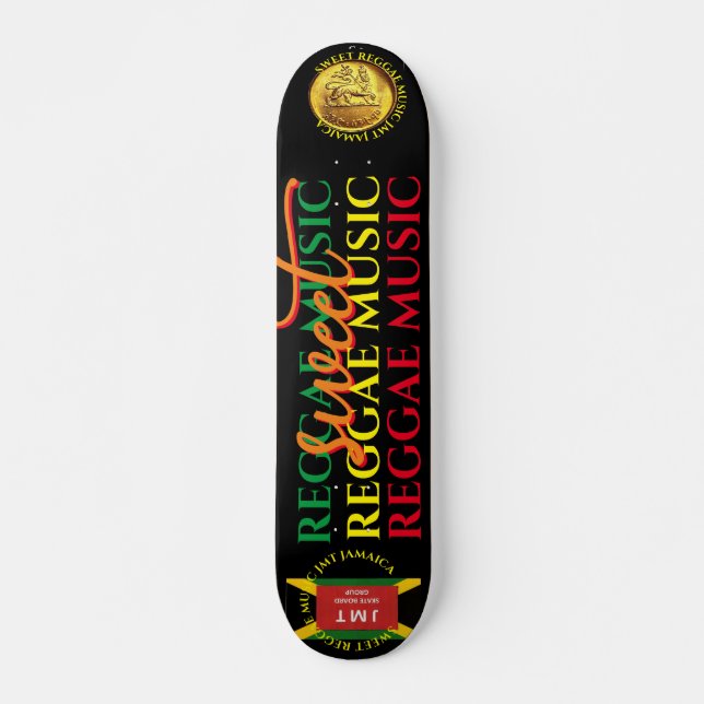 SÖT REGGAE-MUSIK 7 3/4" Skateboarddäck Mini Skateboard Bräda 18,5 Cm (Framsida)