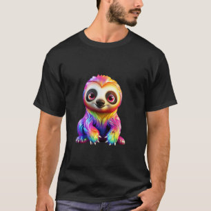 Söt regnbåge dovhjälte färgrik djur älskare design t shirt