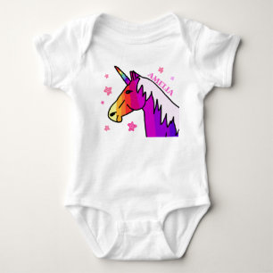 Söt regnbåge enhörning bebis kille bodysuit t shirt