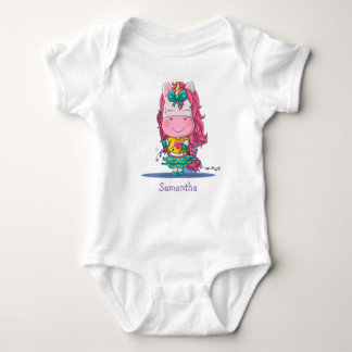 Söt Regnbåge Enhörning Party Baby Bodysuit T Shirt
