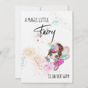 *~* Söt regnbåge Fairy Baby Shower-inbjudan Inbjudningar