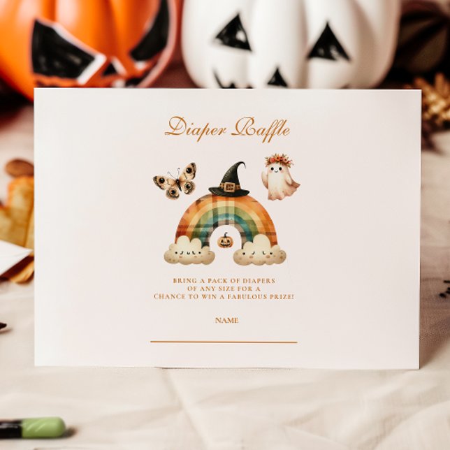 Söt regnbåge Halloween blöja lotteri Tilläggskort (Skapare uppladdad)