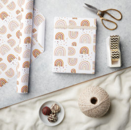 Söt regnbåge höstpastellfärger vattenfärg presentpapper
