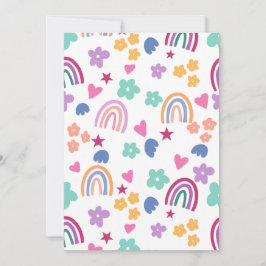 Söt regnbåge inbjudningar