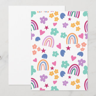 Söt regnbåge inbjudningar