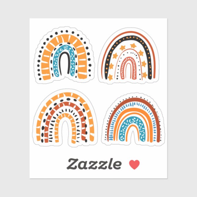 söt regnbåge klistermärken (Ark)