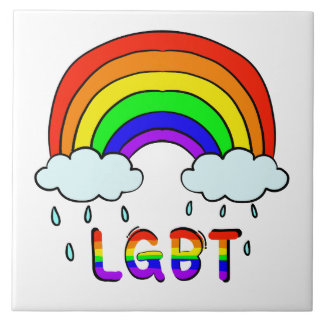 Söt regnbåge Söt klotter LGBTQ Kakelplatta