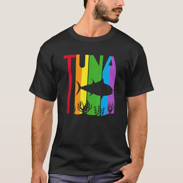 Söt regnbåge tonfisk t shirt (Framsida)