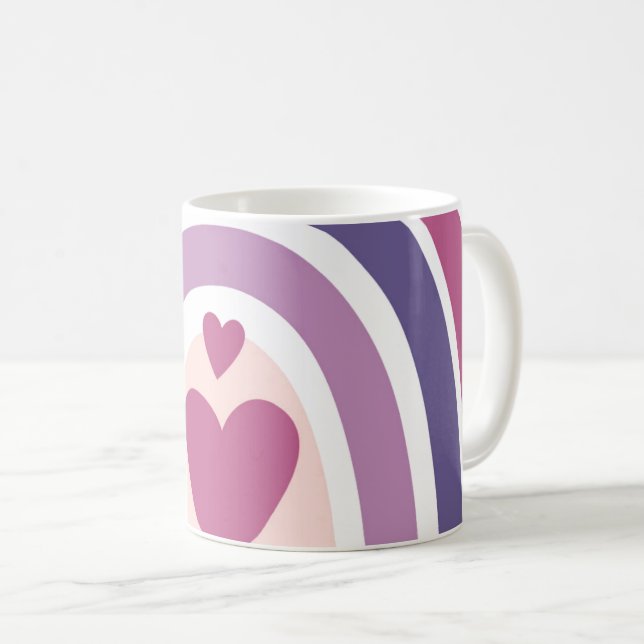 Söt Regnbågs- och örtarnas Lila Kaffemugg (Framsida höger)