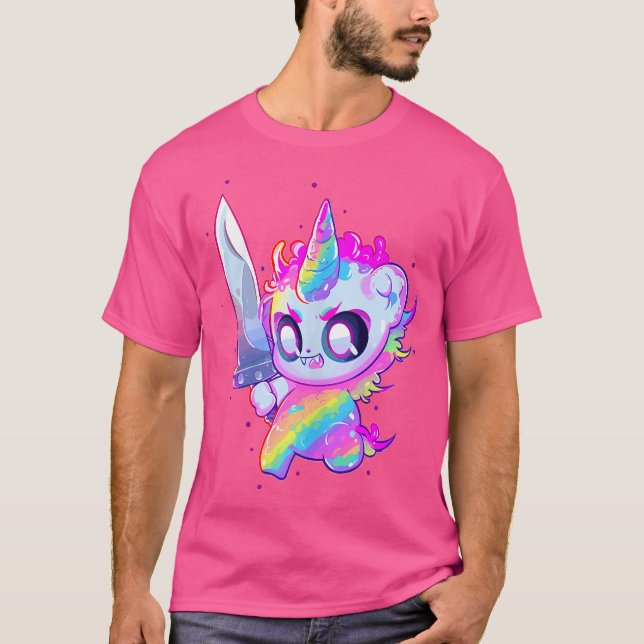 Söt regnbågsfest enhörning Edm Dj T Shirt (Framsida)