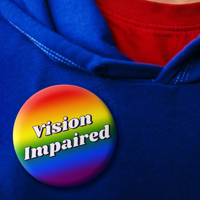 Söt regnbågsgradient typografi synskadad knapp (Cute Rainbow Gradient Typography Vision Impaired Button)