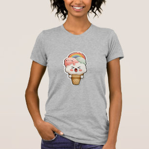 Söt regnbågsgrafisk grå t-shirt