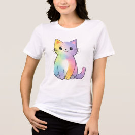 Söt regnbågskatt t shirt