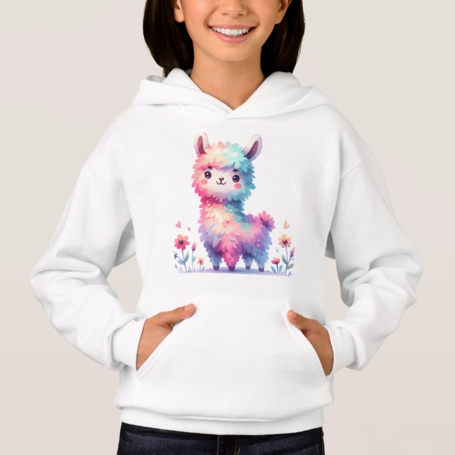 Söt regnbågslama fantasikonst t shirt (Framsida)
