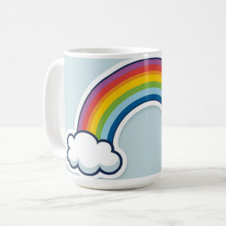 Söt regnbågsmolnsticker – Pastell Aesthetic Kawaii Kaffemugg
