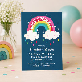 Söt regnbågsprydd baby shower inbjudningar
